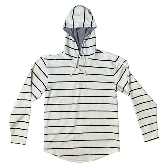 BYLT Other - BYLT Drop Cut L/S Hooded Henley Striped Shirt Size Small
